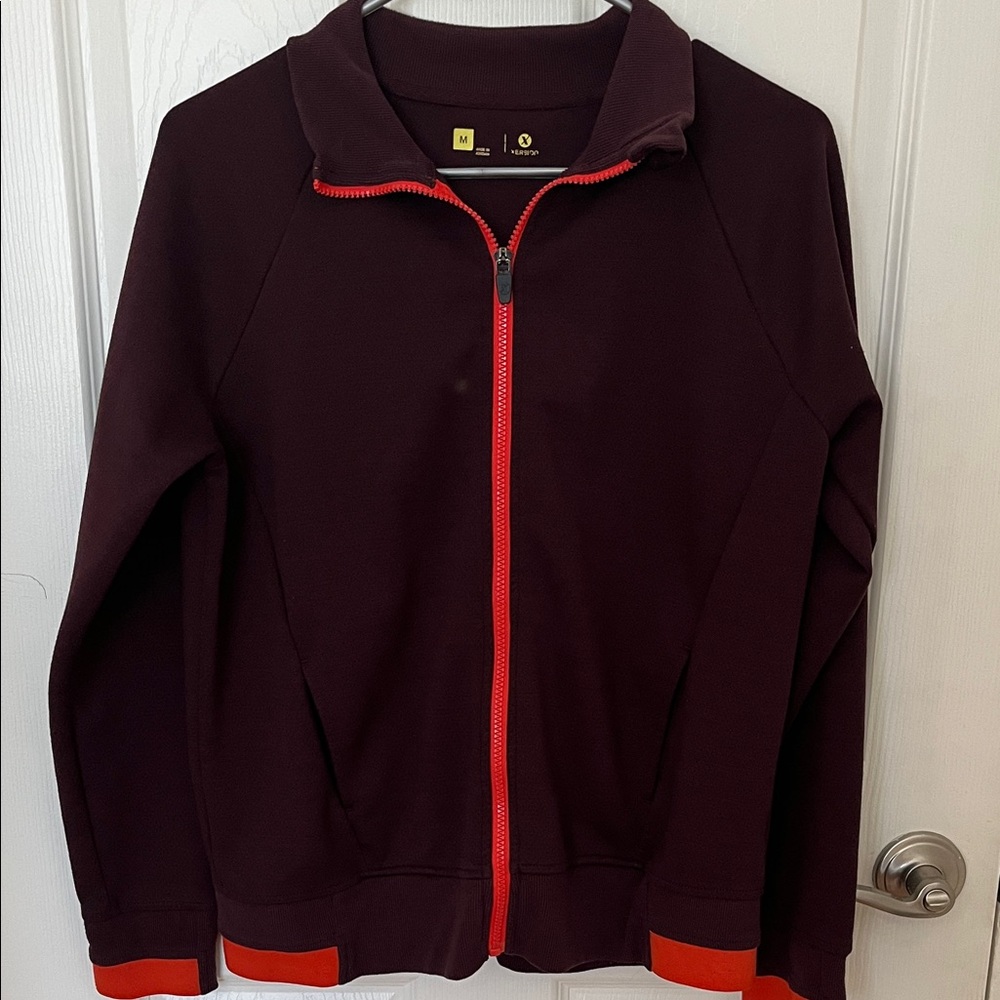 Xersion Women's Burgundy Jacket with Orange Trim